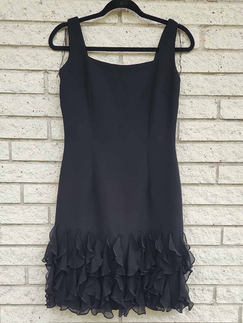 Maggy London Black Ruffle Hem Mini Dress